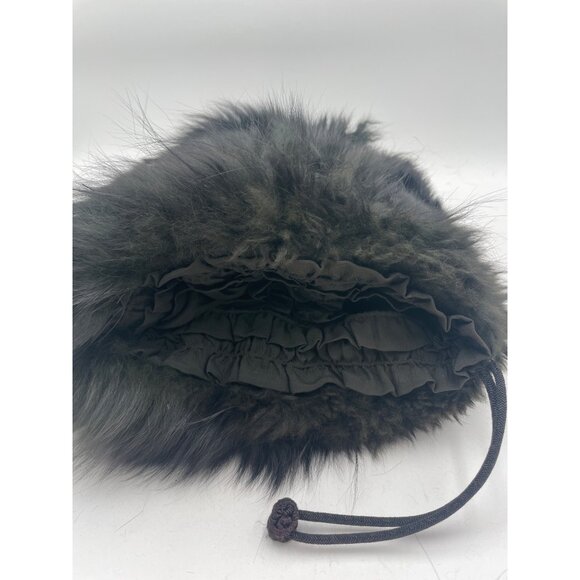 Vintage Black Fur Hand Muff With Drawstring - Picture 6 of 8